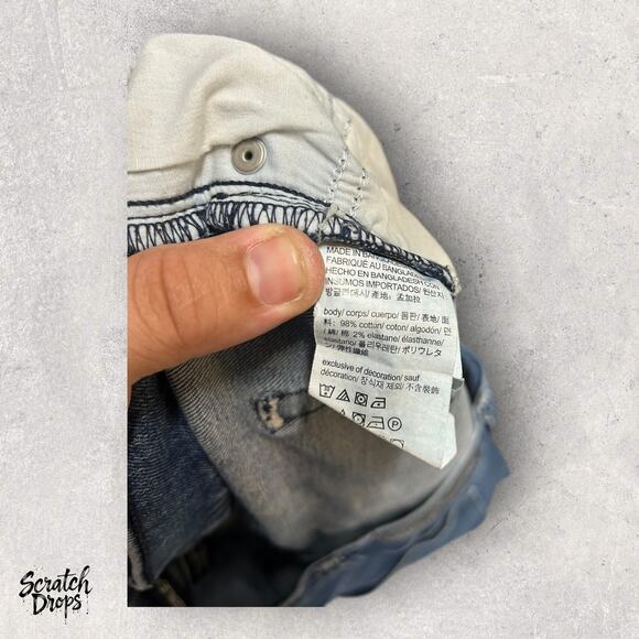 Calvin Klein Jeans Mens Distressed Blue Denim Straight Leg Vintage Fit Pants - Picture 3 of 7